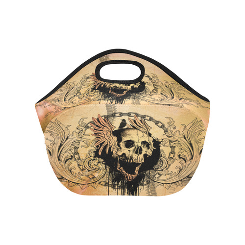 Amazing skull with wings Neoprene Lunch Bag/Small (Model 1669)