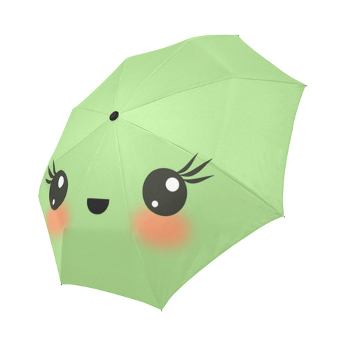 Kawaii Green Apple Auto-Foldable Umbrella (Model U04)
