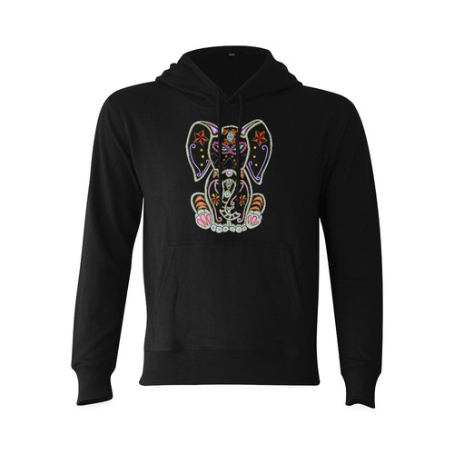 Mystical Sugar Skull Elephant Black Oceanus Hoodie Sweatshirt (NEW) (Model H03)