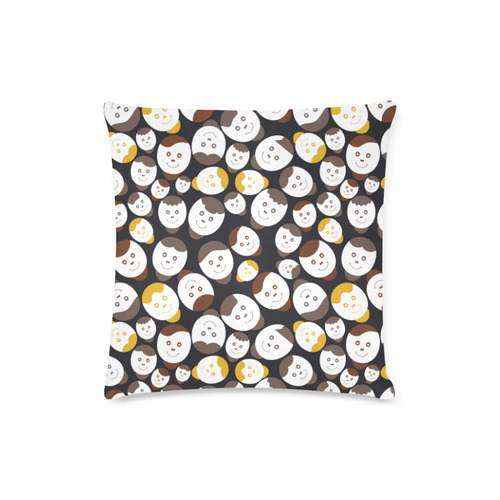 brown smiley faces Custom Zippered Pillow Case 16"x16" (one side)
