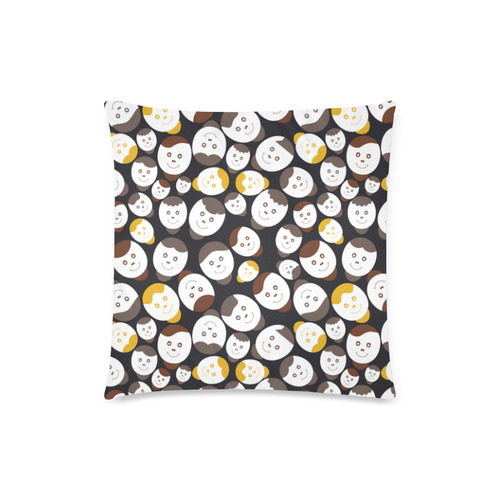 brown smiley faces Custom Zippered Pillow Case 18"x18"(Twin Sides)