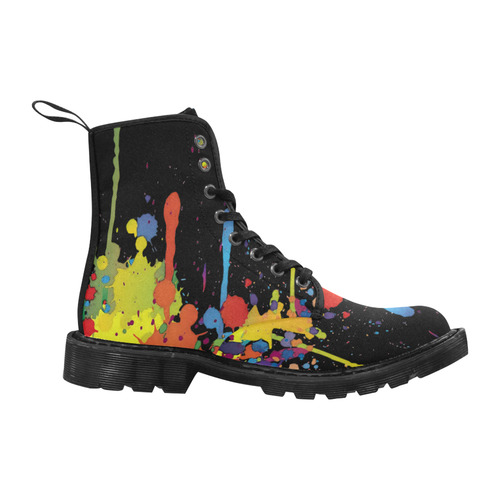 Crazy multicolored running SPLASHES Martin Boots for Women (Black) (Model 1203H)