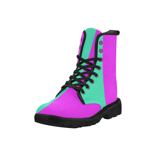 Only two Colors: Pink - Light Ocean Green Martin Boots for Women (Black) (Model 1203H)