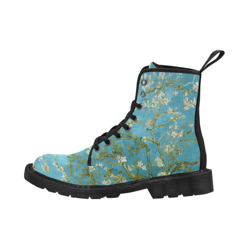 Vincent Van Gogh Blossoming Almond Tree Martin Boots for Women (Black) (Model 1203H)