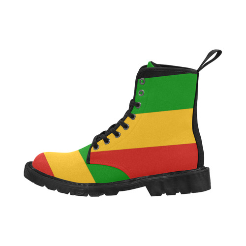 Rastafari Flag Colored Stripes Martin Boots for Women (Black) (Model 1203H)