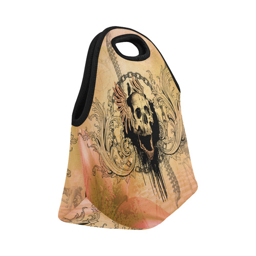 Amazing skull with wings Neoprene Lunch Bag/Small (Model 1669)