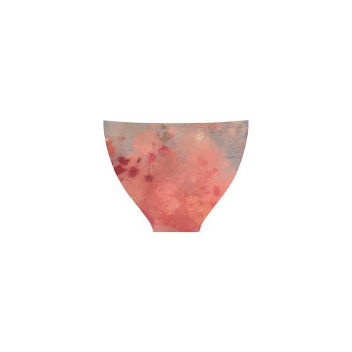 Coral peach grey letter batik look Custom Bikini Swimsuit (Model S01)
