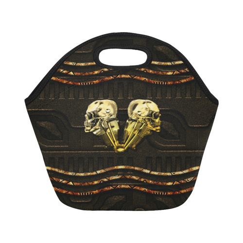 Awesome mechanical skull Neoprene Lunch Bag/Small (Model 1669)