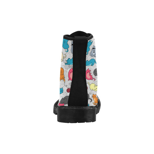 Funny Cute colorful CATS pattern Martin Boots for Women (Black) (Model 1203H)