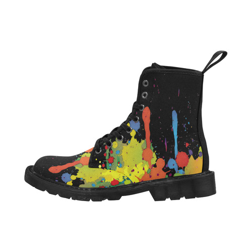 Crazy multicolored running SPLASHES Martin Boots for Women (Black) (Model 1203H)