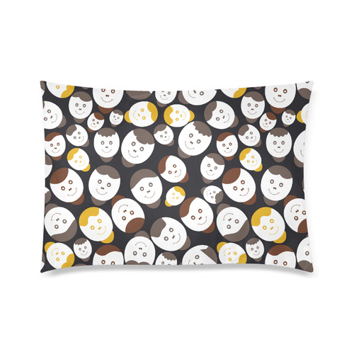 brown smiley faces Custom Zippered Pillow Case 20"x30"(Twin Sides)