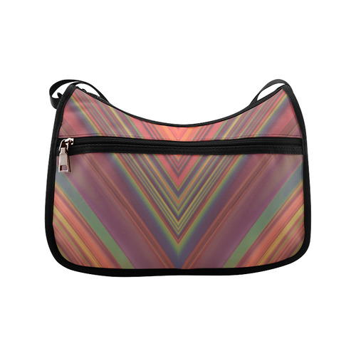 Red Diagonal Stripes - V Pattern Crossbody Bags (Model 1616)