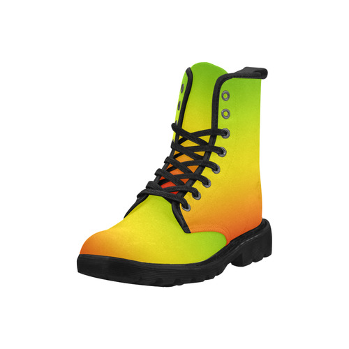 Rastafari Gradient Green Yellow Red Martin Boots for Women (Black) (Model 1203H)