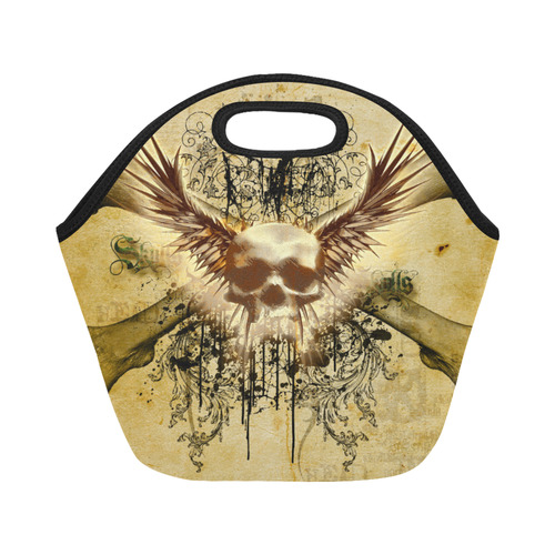 Amazing skull, wings and grunge Neoprene Lunch Bag/Small (Model 1669)