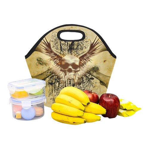 Amazing skull, wings and grunge Neoprene Lunch Bag/Small (Model 1669)