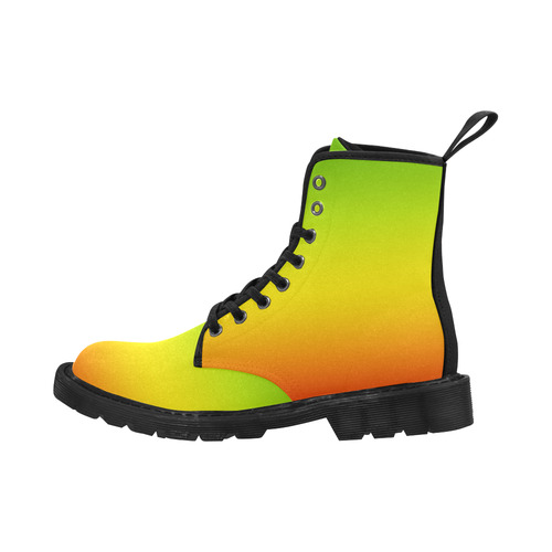 Rastafari Gradient Green Yellow Red Martin Boots for Women (Black) (Model 1203H)