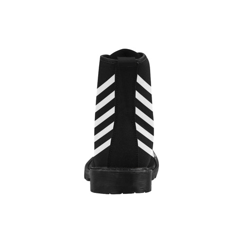 Modern Black Background Chevron Stripes Cut Martin Boots for Women (Black) (Model 1203H)