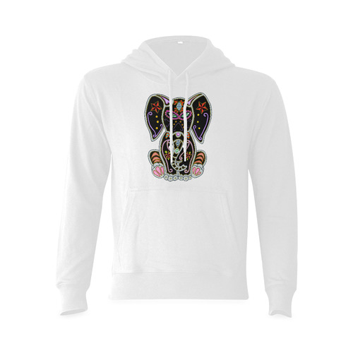 Mystical Sugar Skull Elephant White Oceanus Hoodie Sweatshirt (NEW) (Model H03)