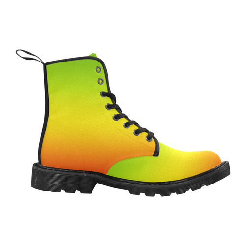 Rastafari Gradient Green Yellow Red Martin Boots for Women (Black) (Model 1203H)