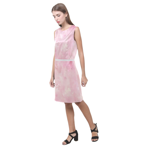 Pink rose fuscia batik look Eos Women's Sleeveless Dress (Model D01)