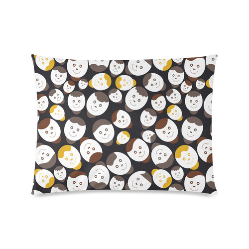 brown smiley faces Custom Zippered Pillow Case 20"x26"(Twin Sides)