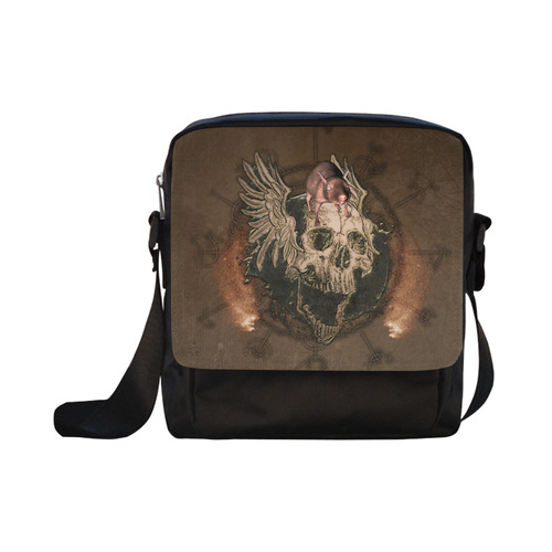 Awesome skull with rat Crossbody Nylon Bags (Model 1633)