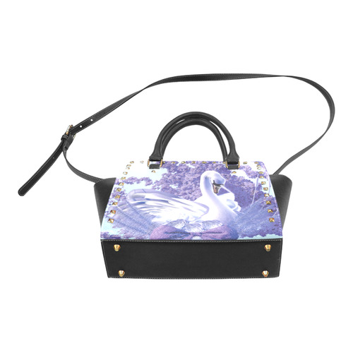 mystic swan Rivet Shoulder Handbag (Model 1645)