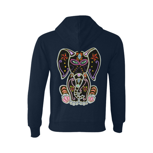 Mystical Sugar Skull Elephant Dark Blue Oceanus Hoodie Sweatshirt (NEW) (Model H03)