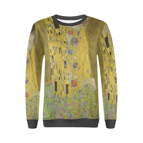 The Kiss by Gustav Klimt All Over Print Crewneck Sweatshirt for Women (Model H18)