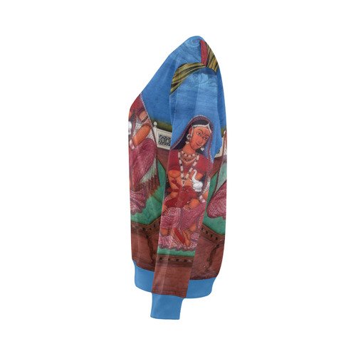 Deity Parvati with her Son Ganesha All Over Print Crewneck Sweatshirt for Women (Model H18)