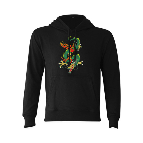 Green Chinese Dragon Black Oceanus Hoodie Sweatshirt (Model H03)