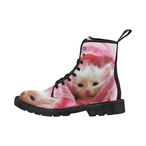 Kitty Loves Pink Martin Boots for Women (Black) (Model 1203H)