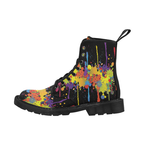 CRAZY multicolored double running SPLASHES Martin Boots for Women (Black) (Model 1203H)