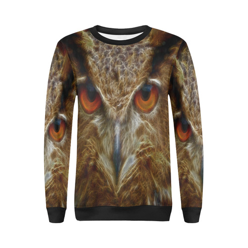 Magic Owl All Over Print Crewneck Sweatshirt for Women (Model H18)