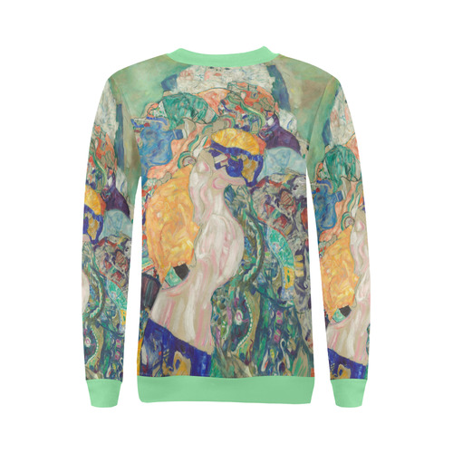 Baby by Gustav Klimt All Over Print Crewneck Sweatshirt for Women (Model H18)