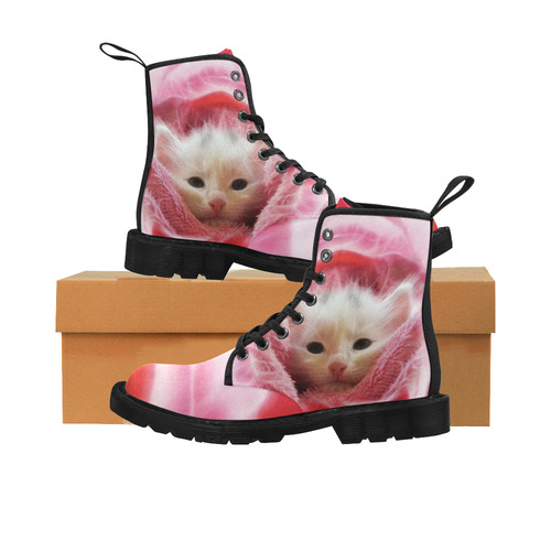 Kitty Loves Pink Martin Boots for Women (Black) (Model 1203H)