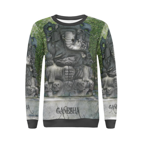 The Great God Ganesha All Over Print Crewneck Sweatshirt for Women (Model H18)