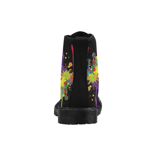 CRAZY multicolored double running SPLASHES Martin Boots for Women (Black) (Model 1203H)