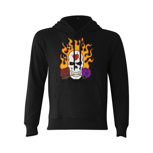 Anti Valentine Skull Black Oceanus Hoodie Sweatshirt (Model H03)