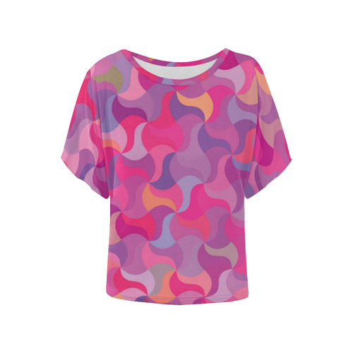 Mosaic Pattern 4 Women's Batwing-Sleeved Blouse T shirt (Model T44)