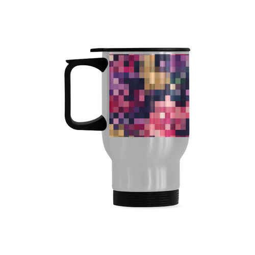 Mosaic Pattern 8 Travel Mug (Silver) (14 Oz)