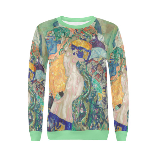 Baby by Gustav Klimt All Over Print Crewneck Sweatshirt for Women (Model H18)