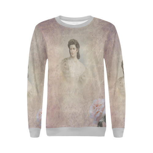 Sissi, Empress of Austria and Queen from Hungary All Over Print Crewneck Sweatshirt for Women (Model H18)