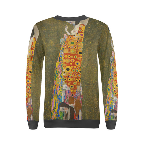 Hope II by Gustav Klimt All Over Print Crewneck Sweatshirt for Women (Model H18)