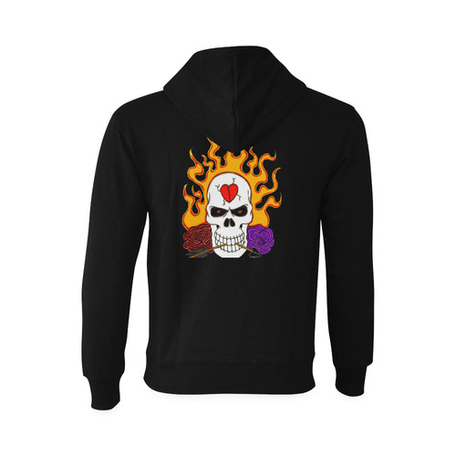 Anti Valentine Skull Black Oceanus Hoodie Sweatshirt (Model H03)