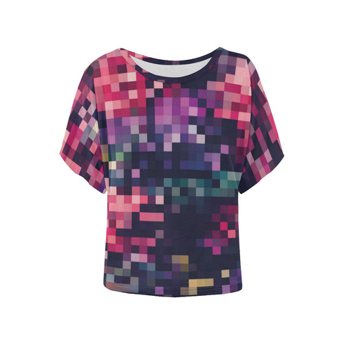 Mosaic Pattern 8 Women's Batwing-Sleeved Blouse T shirt (Model T44)