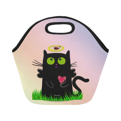 angelic cat and ladybug Neoprene Lunch Bag/Small (Model 1669)