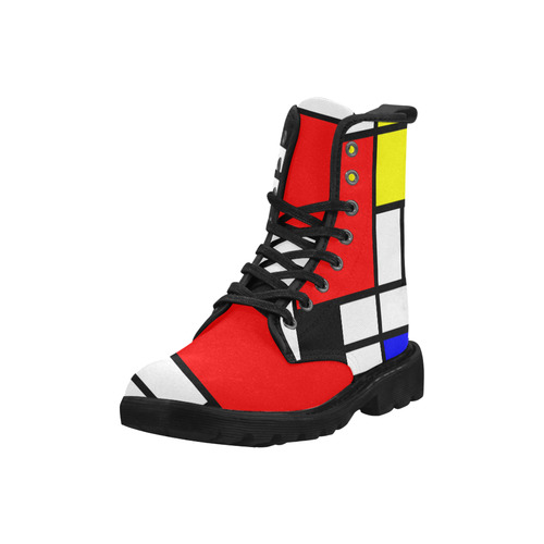 Mosaic DE STIJL Style black yellow red blue Martin Boots for Women (Black) (Model 1203H)