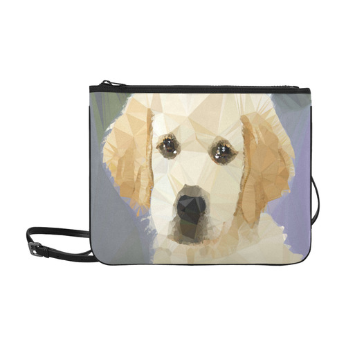 Golden Retriever Puppy Low Poly Slim Clutch Bag (Model 1668)