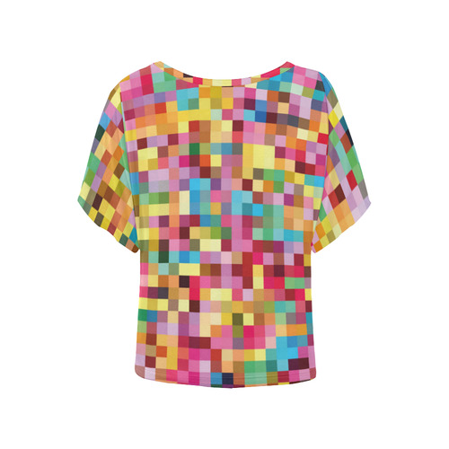 Mosaic Pattern 2 Women's Batwing-Sleeved Blouse T shirt (Model T44)